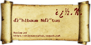 Öhlbaum Nétus névjegykártya